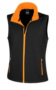 Result R232F - Core Ladies Printable Softshell Bodywarmer Black / Orange