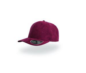 ATLANTIS AT058 - Casquette 6 pans mid visor faux suède Burgundy