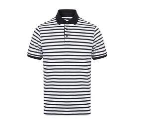 Front Row FR230 - Striped jersey polo shirt White / Navy
