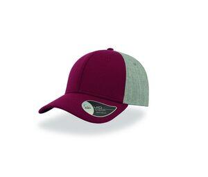 ATLANTIS AT144 - Casquette bi-matière Burgundy / Grey Melange