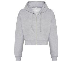 AWDIS JH065 - Women's short zipped sweatshirt Heather Grey