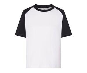 JHK JK153 - Kid's baseball t-shirt White / Black