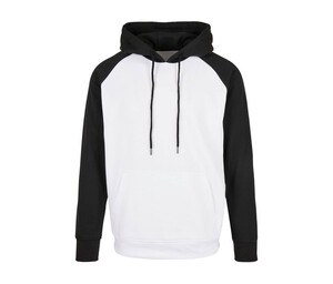 BUILD YOUR BRAND BYB005 - BASIC RAGLAN HOODY White / Black