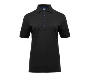 BLACK&MATCH BM101 - Ladies' contrasting button poloshirt Black / Royal