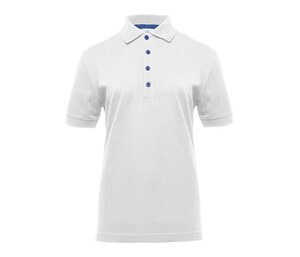 BLACK&MATCH BM101 - Ladies' contrasting button poloshirt White/Royal