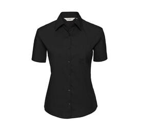 Russell Collection JZ37F - Ladies Short Sleeve Pure Cotton Easy Care Poplin Shirt