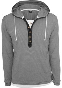 Urban Classics TB641C - Fine Stripe Button Jersey Hoody